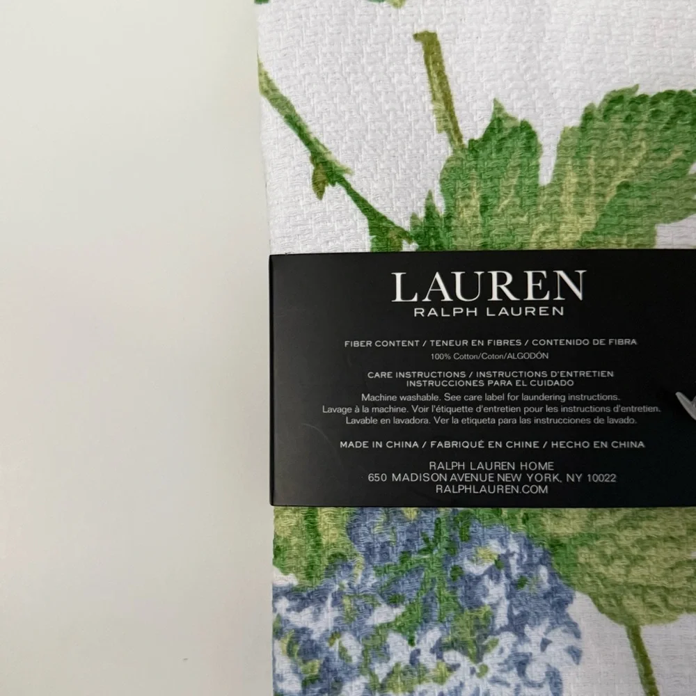 Lauren Ralph Lauren Hydrangea Kitchen Towels Set of 2 NEW